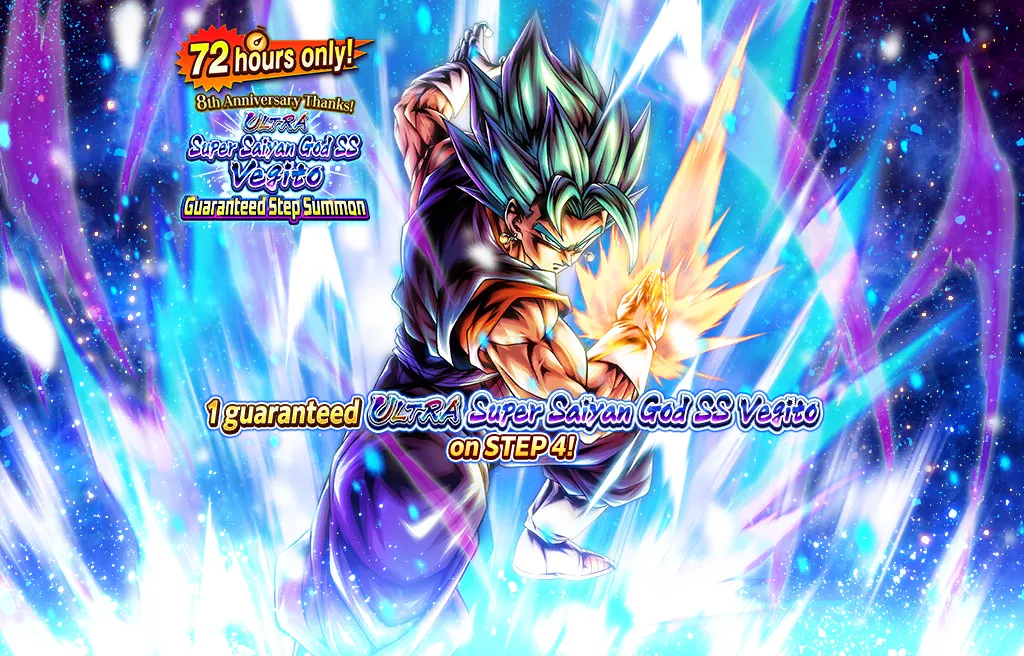 Pendant 72h seulement ! Merci à tous pour ce 8e anniversaire ! Tirage par palier garanti Vegetto Super Saiyan divin SS ULTRA