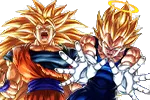 Tu te débrouilles pas mal, Vegeta ! Pff, toi non plus...